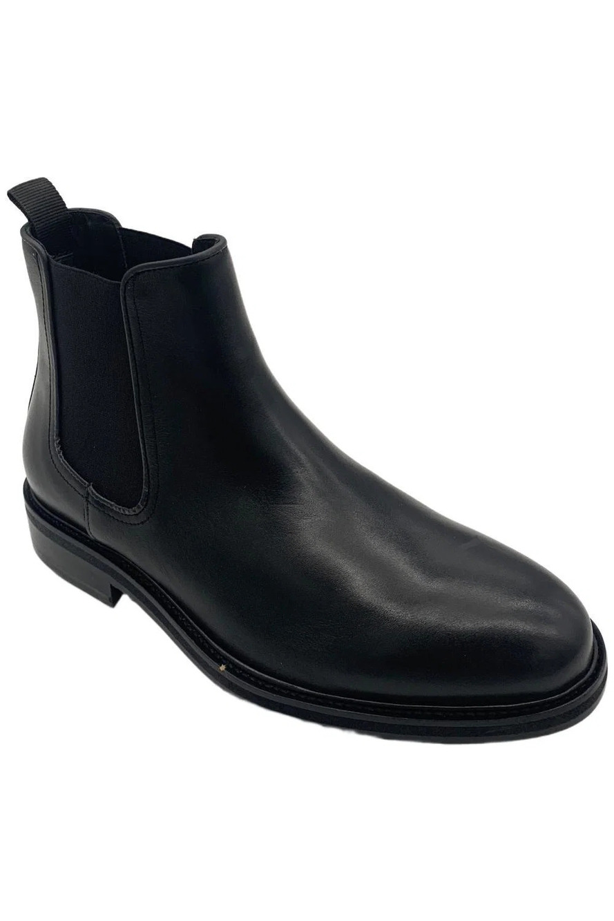 Donald Pliner Men's Antonio Pull-On Leather Ankle Boots Black - Medium